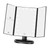 LED Vanity Mirror Three Fold USB Black with Data Cable Small Mirror Makeup Mirror for Bedroom Daily
