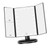 LED Vanity Mirror Three Fold USB Black with Data Cable Small Mirror Makeup Mirror for Bedroom Daily
