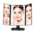 LED Vanity Mirror Three Fold USB Black with Data Cable Small Mirror Makeup Mirror for Bedroom Daily