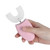 Household Ultrasonic Rechargeable Silicone U shaped Electric Toothbrush Teeth Whitening Brush(Pink )