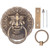Door Knocker Brass Material 2 Sided Installation Heavy Duty Pull Bronze Chinese Antique Door Pull Ring for Double Door