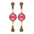 2 Pcs Zinc Alloy Antique Copper Handle European Modern Pastoral Color Acrylic Handle for Cabinet DrawerPink