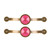 2 Pcs Zinc Alloy Antique Copper Handle European Modern Pastoral Color Acrylic Handle for Cabinet DrawerPink