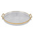 Round Tray with Gold Handle Elegant Multi Functional Golden Rim Serving Tray for Fruit Desserts Transparent