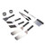 12Pcs Stainless Steel Grilling Kit Food Grade Material Heat Resistant BBQ Grill Tool Set with for Storage Bag Camping