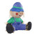 Inflatable Boy Decoration Built in LED Light Waterproof Harvest Scarecrow for Thanksgiving EU Plug