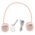 Bladeless Neck Fan 3W 5V Portable Foldable Pocket Fan Double Turbine Type LED Light USB Charging Pink Neck Fan USB Fan