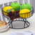 Countertop Fruit Bowl Multi Purpose Large Capacity Metal Wire Basket for Fruits Breads Vegetables Snacks Small Black