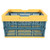 Collapsible Baskets with Handles PP Waterproof Collapsible Storage Crates for Home Kitchen Bedroom Office Yellow Green Large Size