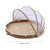 Covered Bamboo Serving Food Tent Basket Hand Woven Round Food Basket with Mesh Cover