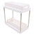 Pull Type Double Layer Storage Rack Set Desktop Cosmetic Organizer Holder for Kitchen Bathroom White