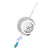 Rotating Wind Chime Stainless Steel Moon Shaped Decorative Cabin Wind Chime for Home Silver