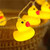 LED String Light Cute Mini Yellow Duck Animal Light String for Garden Terrace and Lawn Party Decoration