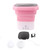 Mini Foldable Washer Mini Portable Bucket Washing Machine with Drain Pipe Adapter for Baby Clothes Underwear Socks 100‑240V Pink White EU Plug