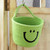 Cute Cotton Rope Basket Wall Mounted Soft Foldable Hand Woven Small Storage Basket for Home Use Green