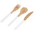 3Pcs Japanese Wooden Cutlery Set Safe BPA Free Wooden Cutlery Spoons Forks Knives for KitchenWhite