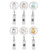 6pcs Retractable Badge Holder Cute Animal Pattern 360° Degree Rotating Clip for ID Name Tag Card