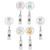 6pcs Retractable Badge Holder Cute Animal Pattern 360° Degree Rotating Clip for ID Name Tag Card