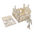 Enchanting Wooden House Ornament With Carved Hollow Star Decoration People Animal Coconut Trees Handcrafted