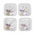 4pcs Fruit Snack Plate Multifunctional Dessert Dishes for Home School Restaurant Storage Tray Spit Bone Tray Lavender