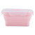 Portable Silicone Lunch Box Folding Microwave Safe Lunchbox Food Container Pink 500ml