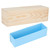DIY Rose Pattern HandMade Bread Soap Mould Silicone Liner Mold Cake Making Wooden Box(Sky Blue Silicone Box Wood Box )
