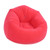 Inflatable Lounge Chair Flocking PVC Portable Folding Blow Up Sofa for Living Room Bedroom Balcony Office Travel Red