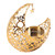 Romantic Moon Candlestick Iron Hollowed Candle Holder for Weddings Christmas Decoration Dining Coffee Table Gold