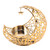 Romantic Moon Candlestick Iron Hollowed Candle Holder for Weddings Christmas Decoration Dining Coffee Table Gold