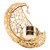 Romantic Moon Candlestick Iron Hollowed Candle Holder for Weddings Christmas Decoration Dining Coffee Table Gold