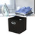 Fabric Cube Organizer Black Dual Handles Foldable Storage Bins Baskets for Home Bedroom Toy Clothing Organize