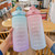 2L Water Bottle with Marker & Straw Large Capacity Water Bottle with Handle Reusable Leakproof Water Jug for Hiking Travel Outdoor Sports Gym Fitness