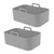 2pcs Fryer Silicone Basket Nonstick High Temperature Resistanc Fryer Liner with Brush for Ninja DZ201 Foodi 8QT Grey