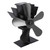 5 Blade Heat Powered Wood Stove Fan Silent Operation Fireplace Fan with Heat Insulation Board Thermometer Vertical I Style Black