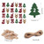 24 Pcs Christmas Advent Calendar Bag Countdown Felt Gift Bag with DIY Sticker Clips Christmas Tree Hanging Decoration