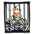 Halloween Scary Screaming Animated Skeleton Cage Prisoner with Light Up Eyes Haunted House Props Halloween Party Decorations