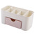 Cosmetics Makeup Organizer PP Multifunctional 6 Compartments Makeup Desk Organizer with Drawer Pink