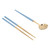 Stainless Steel Flatware Set Reusable Utensils Set Student Cutlery Storage Box Travel Fork Spoon Chopsticks SetBlue Gold
