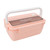 1400ml Bento Box Portable with Divider High Capacity Microwave Safe Japanese Lunch Container for Students Office Pink