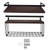 2 Set Wall Mounted Storage Shelves Bathroom Metal Wire Rustic Floating Shelf for Kitchen Office