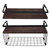 2 Set Wall Mounted Storage Shelves Bathroom Metal Wire Rustic Floating Shelf for Kitchen Office