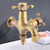 G1/2in Thread Bathroom Copper Single Cold Faucet Washing Machine Mop Pool Water Tap Retro Gold