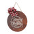 Christmas Wooden Front Door Sign Pendant Bowknot Round Hanging Sign Party Decorations 300mm