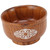 Wooden Rice Bowl Jujube Wood Anti Scald Exquisite Elegant Round Wooden Bowl for Kitchen Platinum Silver Type