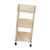 Movable Vertical Shelf PP Essy To Install Save Space Slide Out Utility Cart for Office Bathroom 3 Layers With Wheel