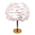 Feather LED Table Lamp with Push Button Subdued Light Decorative Gold Desk Bed Night Light