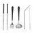 304 Stainless Steel Flatware Set Portable Paint Chopsticks Spoon Fork Straw Set for OutdoorBlack Silver (Black Storage Box)