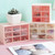 Desktop Storage Box Dust Proof Plastic Multi Purpose with 9 Drawers Desk Stationery Organizer for Makeup Sundries Jewelry Pink