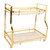 Bathroom Storage Shelf Wall Mounted Corner Organizer Standing Rack for Living Room Bedroom Kitchen White and Gold 2 Tier