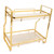 Bathroom Storage Shelf Wall Mounted Corner Organizer Standing Rack for Living Room Bedroom Kitchen White and Gold 2 Tier